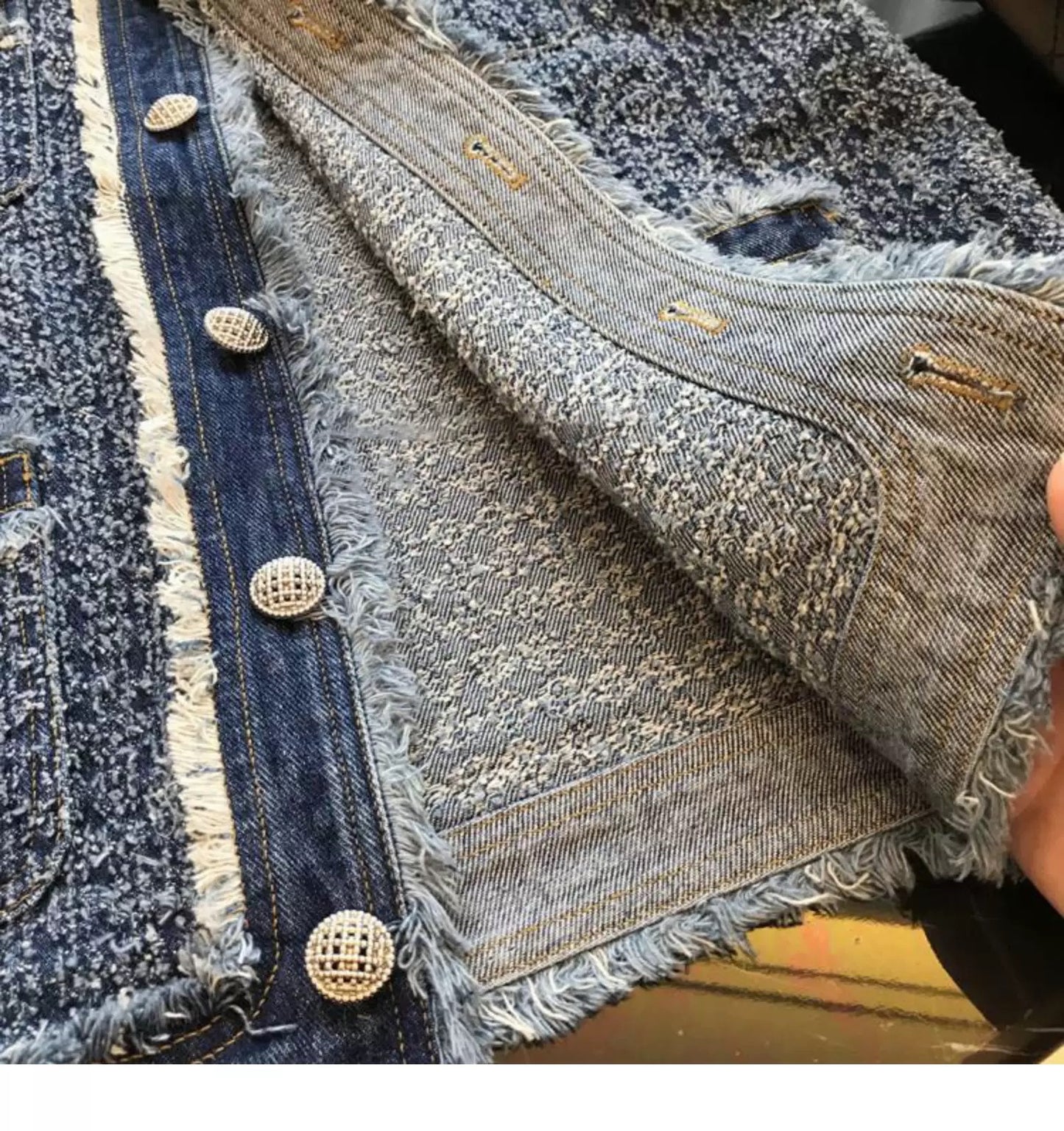 Fringe Tweed Vest 00357