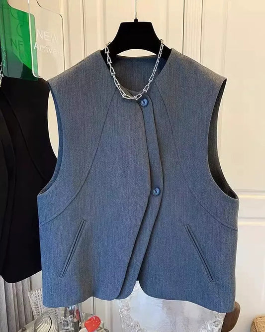 Asymmetric Wrap Gilet 00216