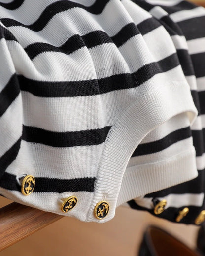 Parisian Stripe Knit Top 00391
