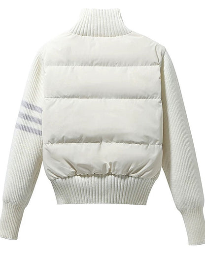 Short Knit Panel Down Jacket 00470