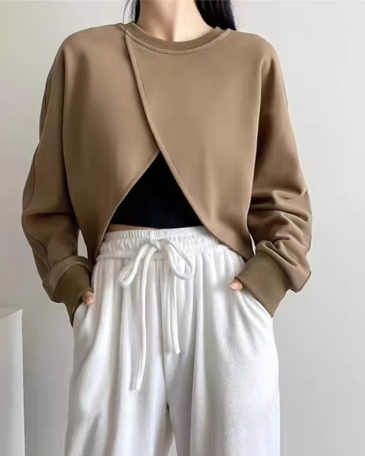 Asymmetric Cross Sweatshirt 00458