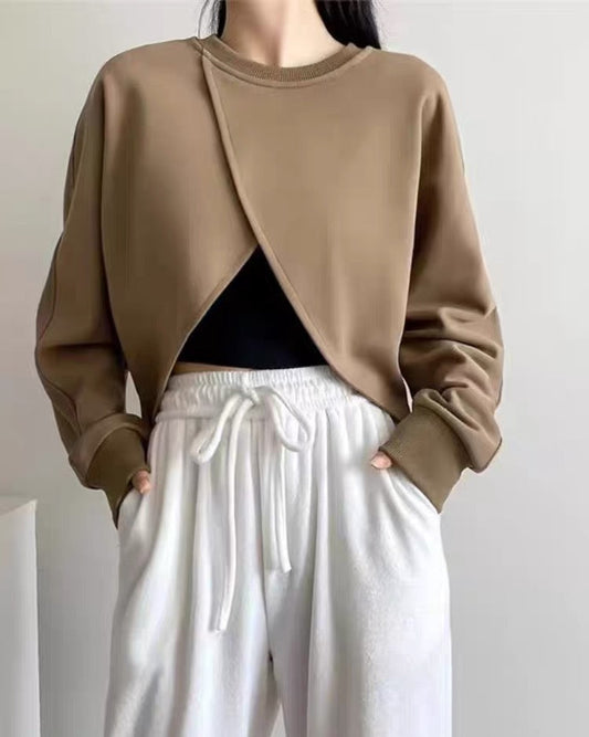 Asymmetric Cross Sweatshirt 00458