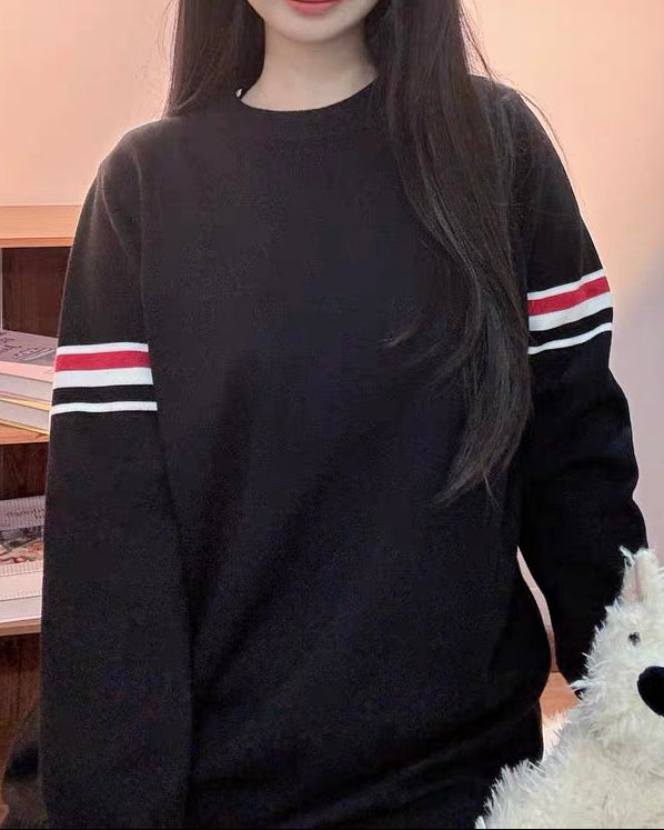 Unisex 3-Stripe Sleeve Knit Sweater 00563