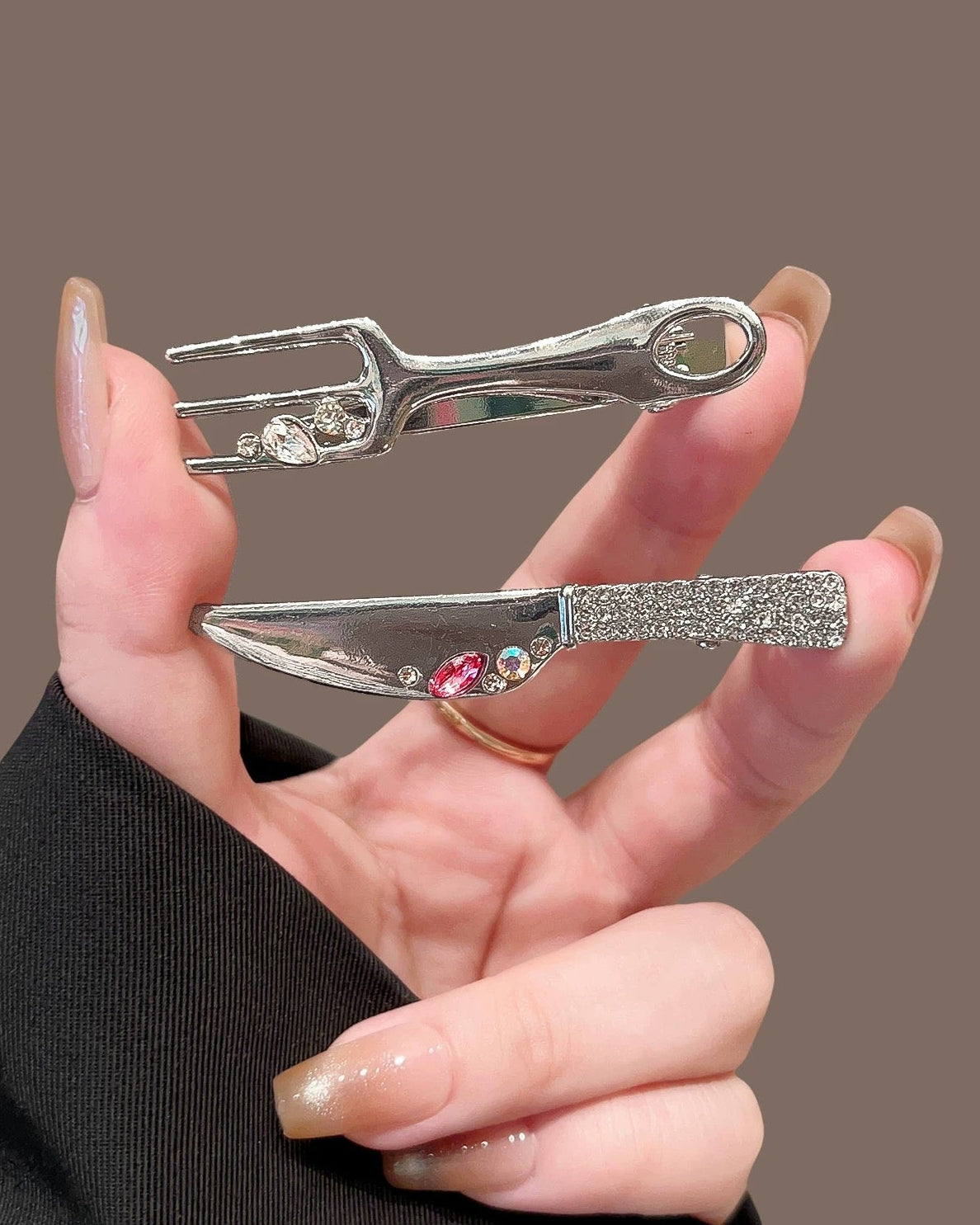 Silver Cutlery Hair Clip Set 00481