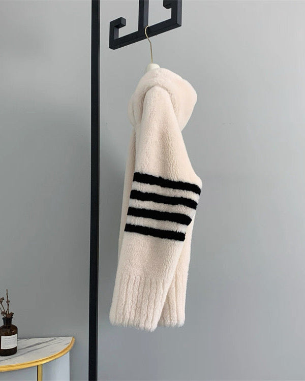 Cozy Wool-Blend Hooded Jacket 00519