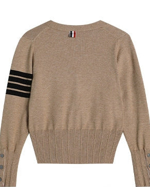 Preppy Style 4-Stripe Knit Cardigan 00574