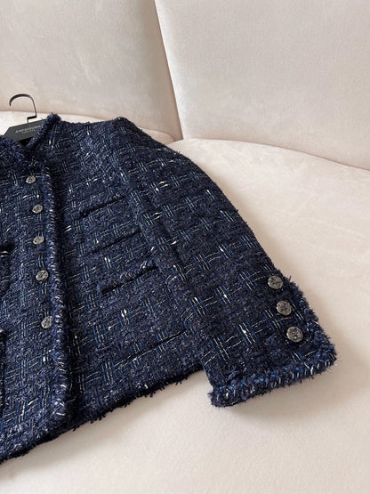 Navy Tweed Classic Jacket 00307