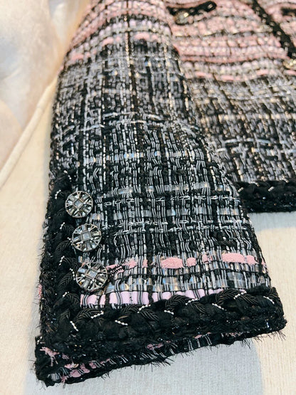 Parisian Tweed Jacket - Black and Pink Check 00309