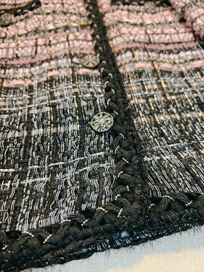 Parisian Tweed Jacket - Black and Pink Check 00309