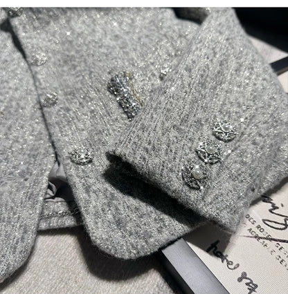 Shimmer Buttoned Tweed Jacket 00311
