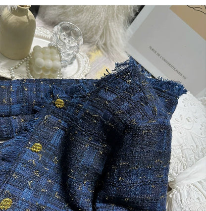 Golden Touch Navy Tweed Jacket 00314