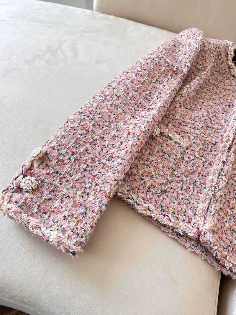 Blush Bloom Tweed Jacket 00316