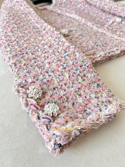 Blush Bloom Tweed Jacket 00316