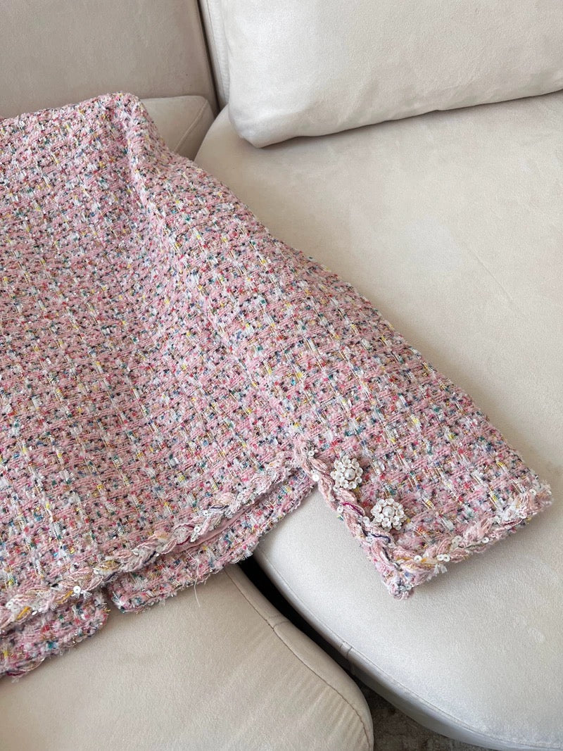 Blush Bloom Tweed Jacket 00316