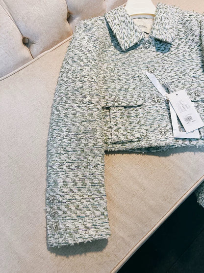Olive Tweed Collar Jacket 00318