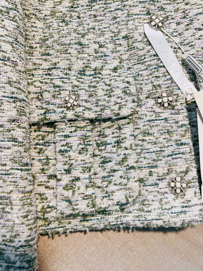 Olive Tweed Collar Jacket 00318