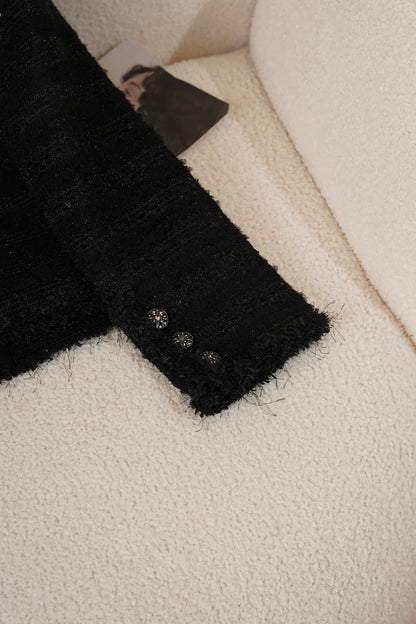 Classic Noir Tweed Jacket 00322