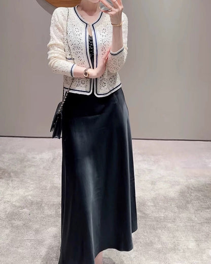 Lace Crochet Tweed Cardigan 00395