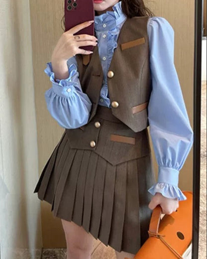 Loose Long Sleeve Casual Stand Collar Shirt 00099
