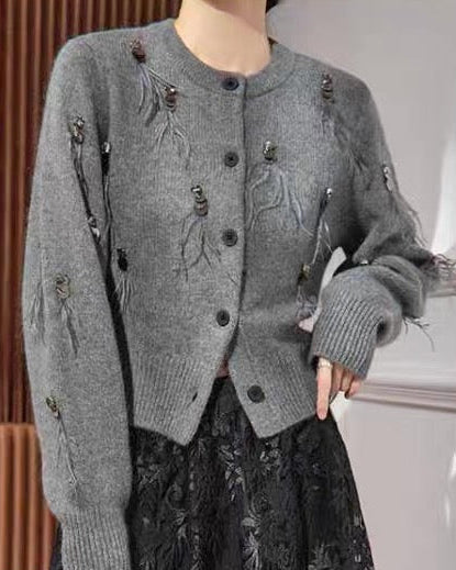 Jewel Embellished Knit Cardigan 00425