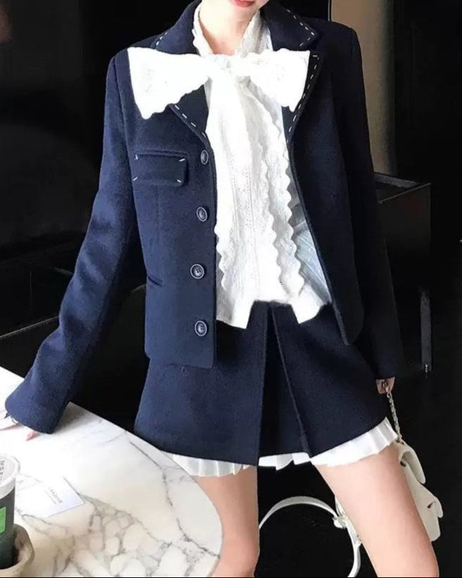 Voluminous Elegance Bow Blouse 00155