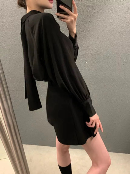 Soft Drape Mock-Neck Blouse 00178