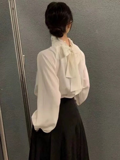 Soft Drape Mock-Neck Blouse 00178
