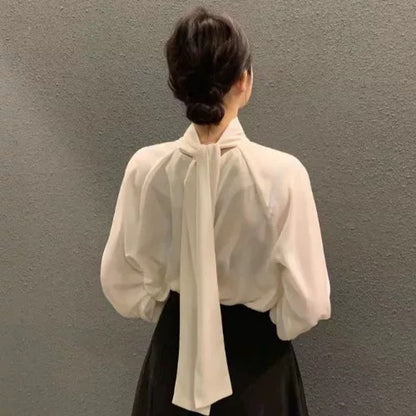 Soft Drape Mock-Neck Blouse 00178