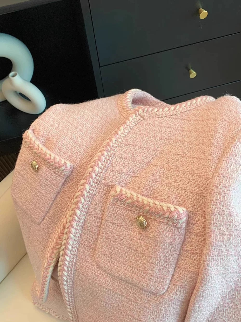 Rosé Elegance Cropped Jacket 00183