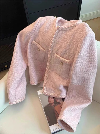 Rosé Elegance Cropped Jacket 00183
