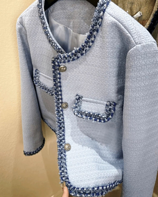 Powder Blue Tweed Jacket 00184