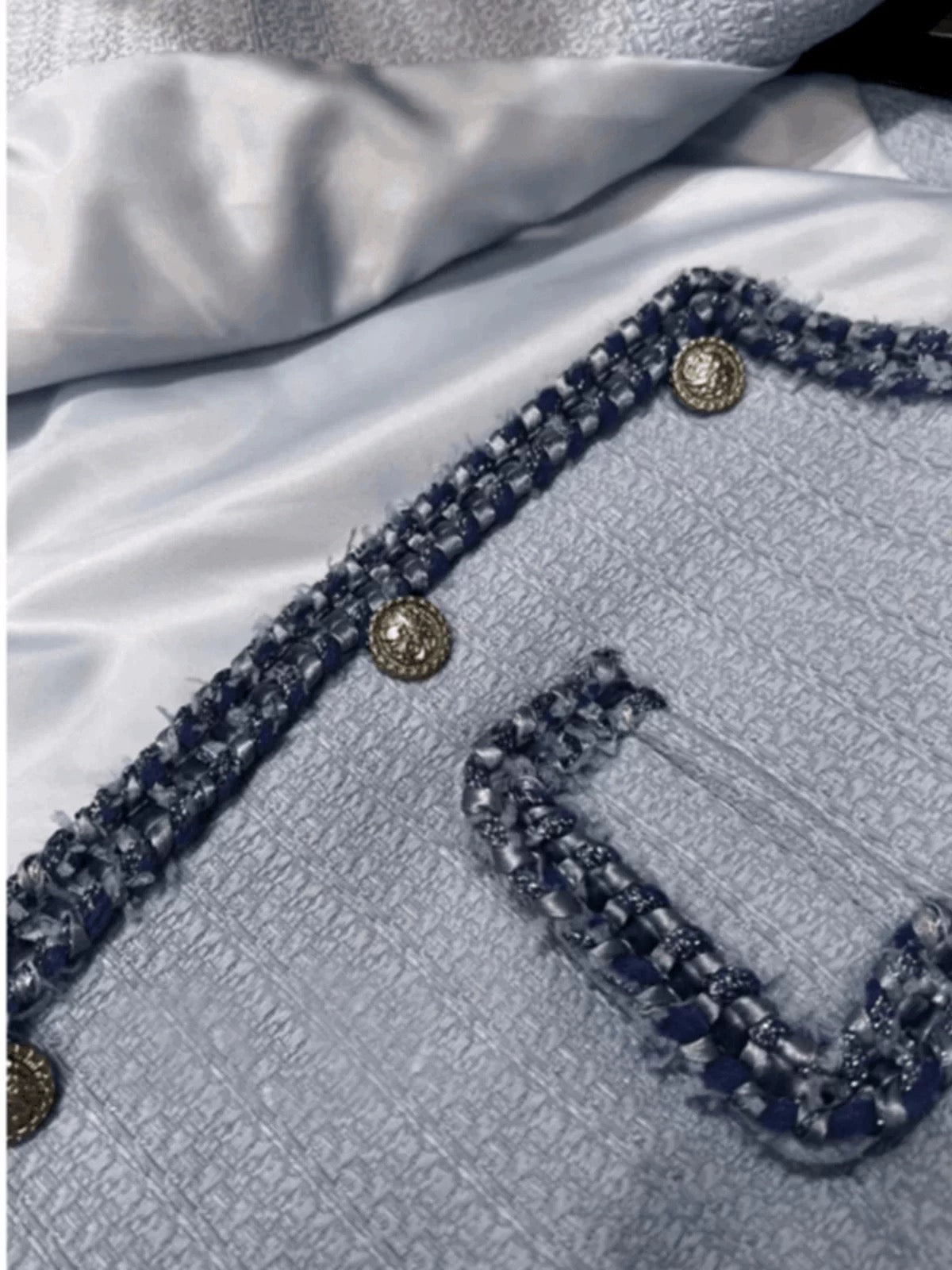 Powder Blue Tweed Jacket 00184
