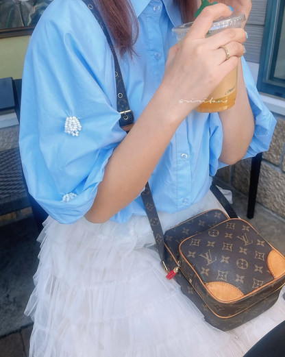 Luxe Ruffled Puff Sleeve Shirt 00157