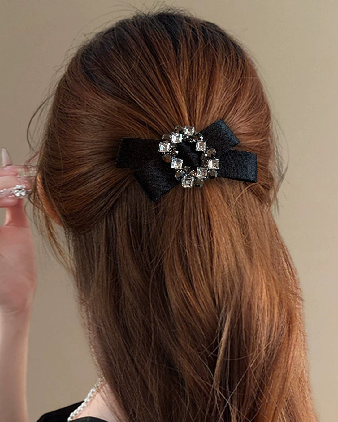 French Bow Embellished Hair Clip 00514