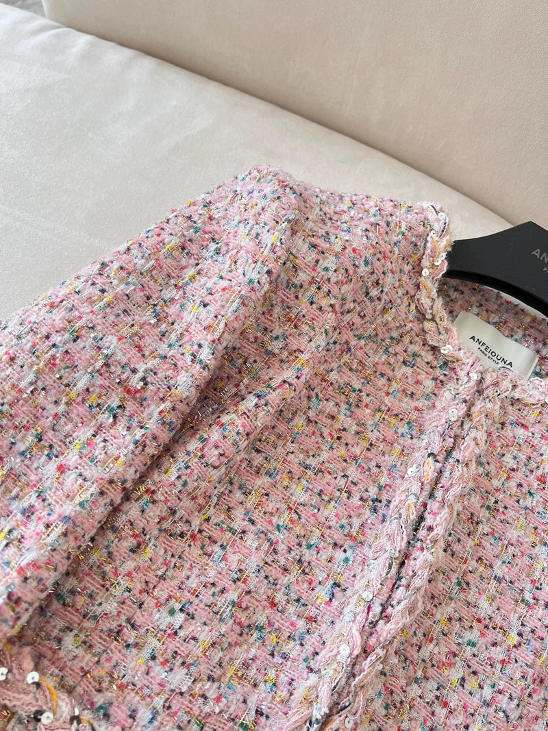 Blush Bloom Tweed Jacket 00316