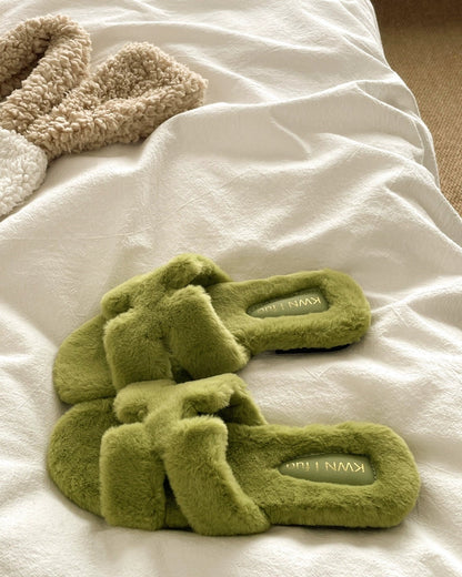 Cloudy Soft Fur Slides 00505