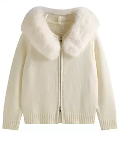 Winter Faux Fur Trimmed Knit Outerwear 00562