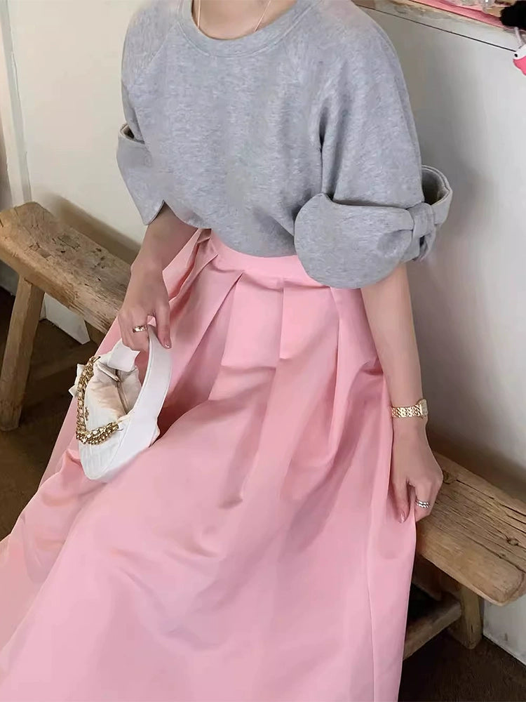 Casual Bow-Tied Sleeve Tee 00276