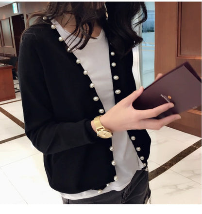 Elegant Pearl Accent Knit 00416