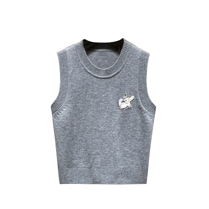 Cross Collar Shirt with Vest 00034