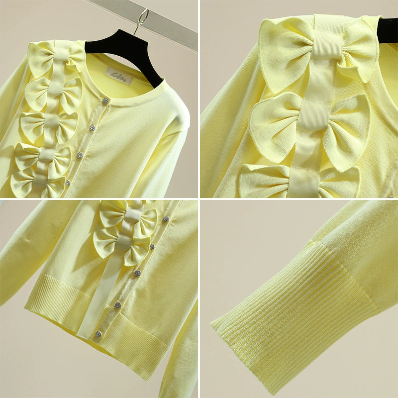Knit Cardigan with Ribbons 00117