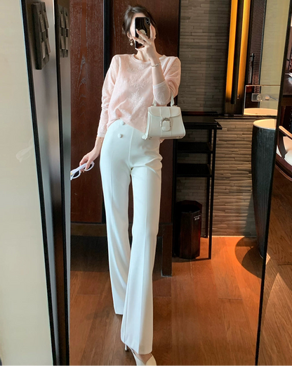 Glossy Flare Trousers 00408