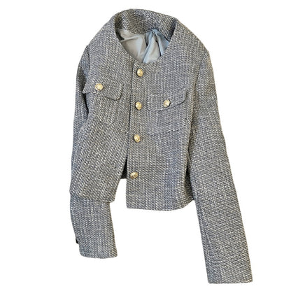Gray Poise Tweed Jacket 00202