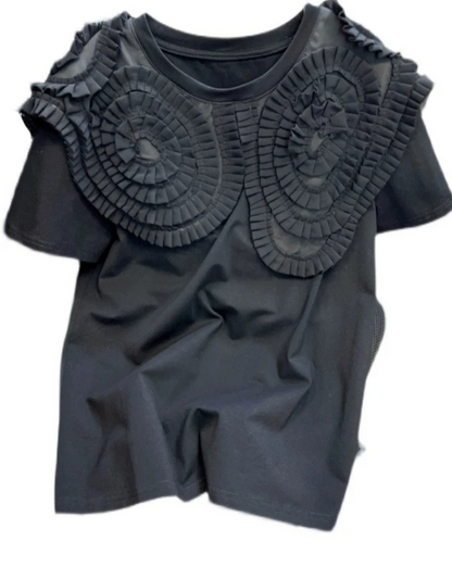 Rosette Embellished T-Shirt 00252