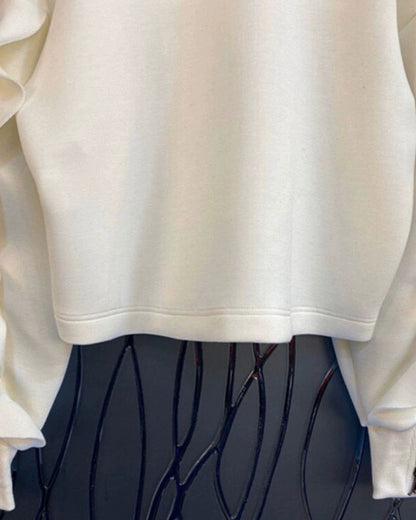 Ruffle Sleeve Sweatshirt 00439