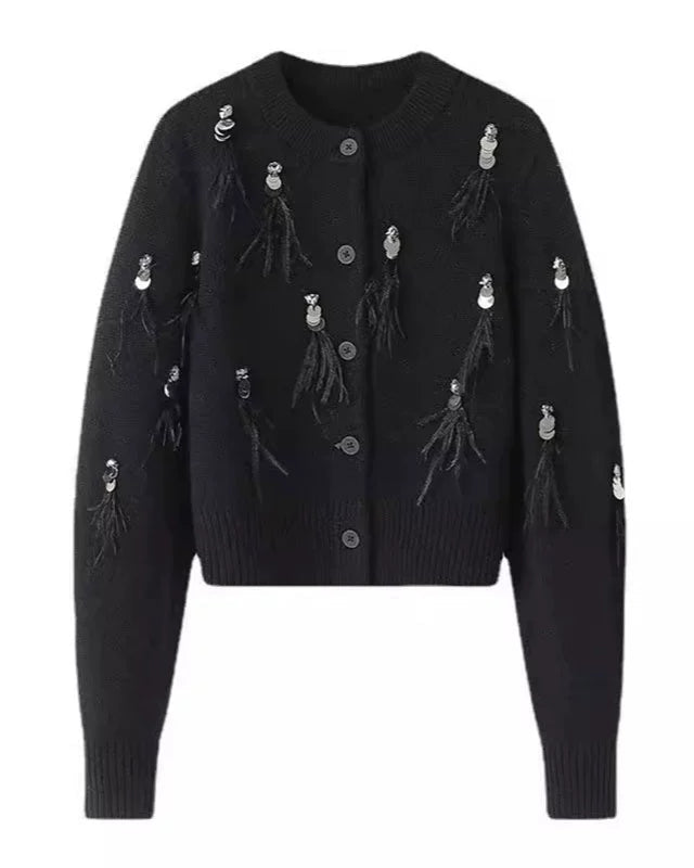 Jewel Embellished Knit Cardigan 00425