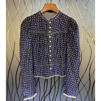 Navy Blue Floral Shirt 00064
