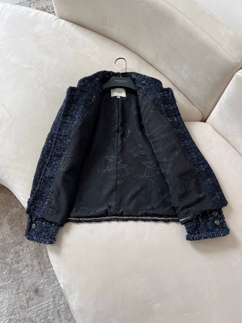 Navy Tweed Classic Jacket 00307