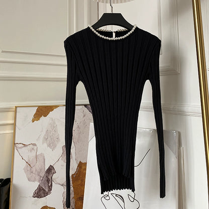 Long sleeve top with pearl 00084