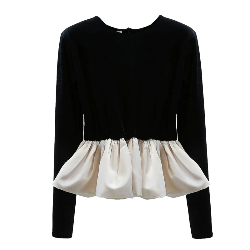 Peplum Long Sleeve Top 00114